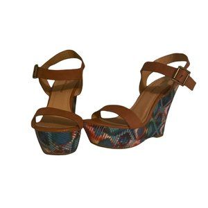 Lauren Larraine Wedge Sandel Hells Size 9.5 70’s Style
